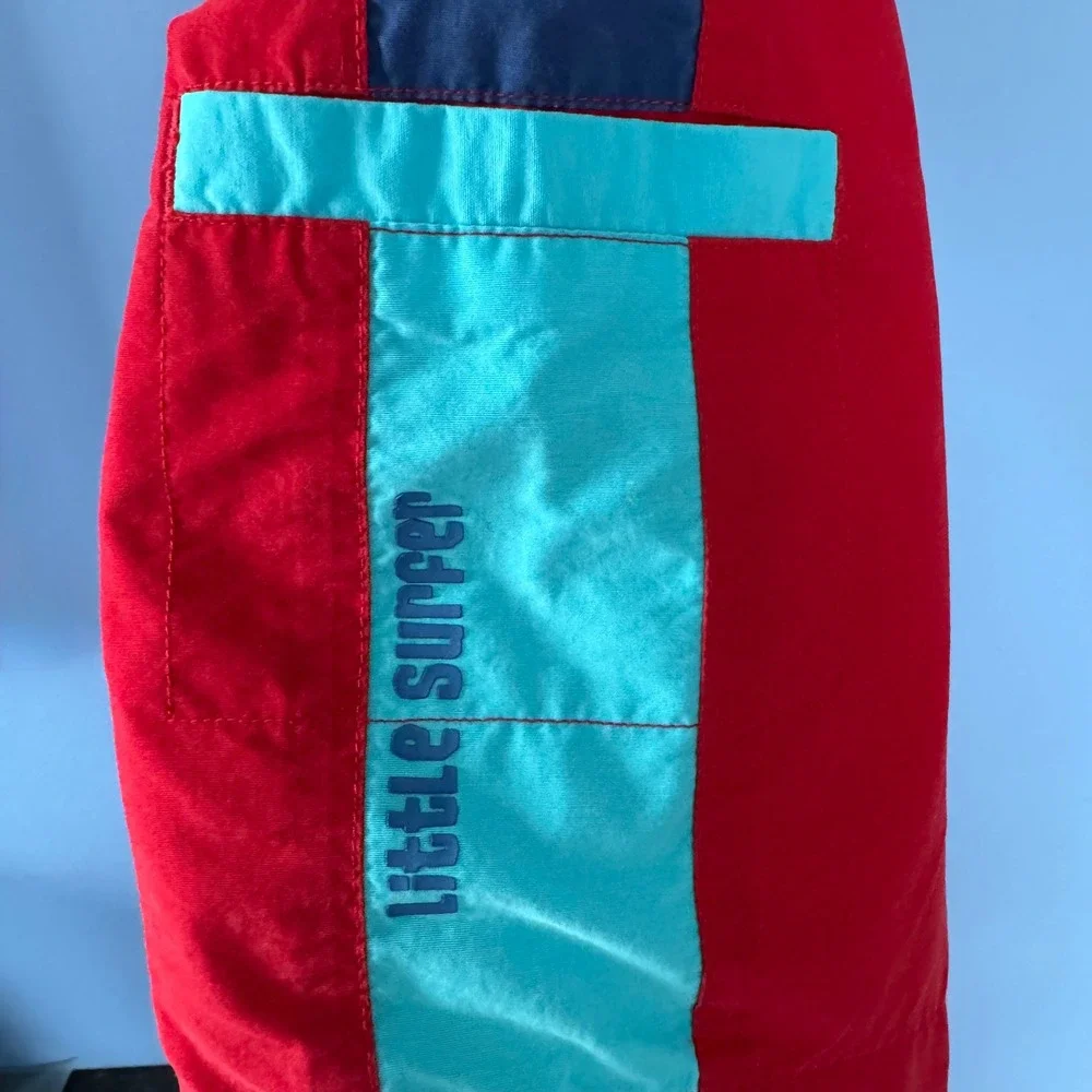 Vintage 2001 Gymboree Little Surfer Boys Red Shortalls Coorblock 12-18 monhs